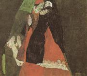 Egon Schiele Cardinal and Nun (mk12) oil painting artist